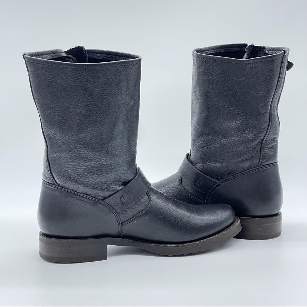 Frye Black Leather Combat Boots - Picture 7 of 11
